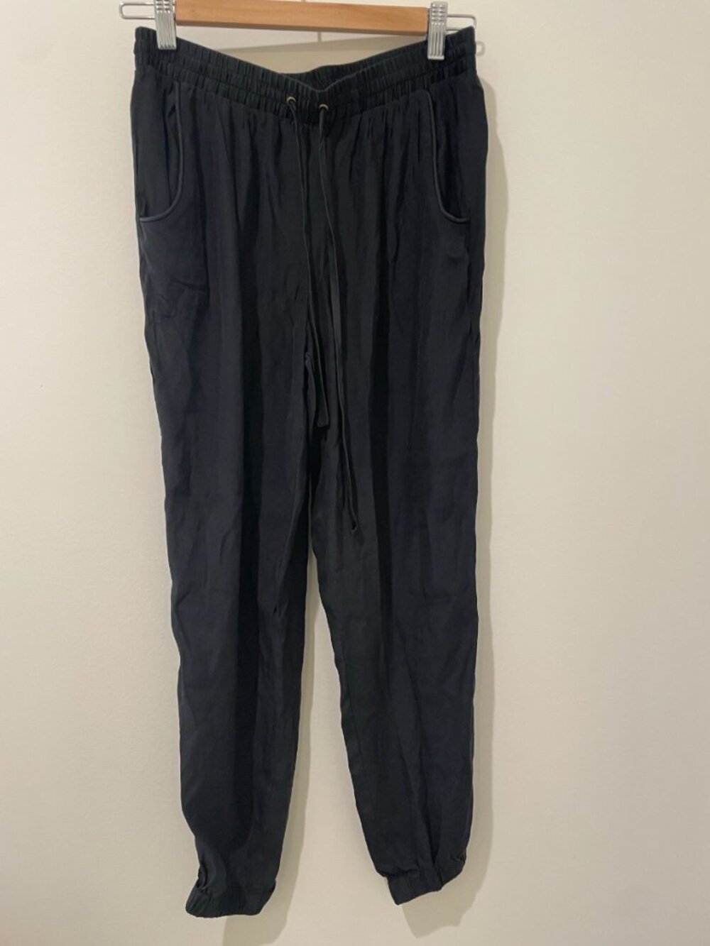Acrobat Black Silk w Gold Accent Pants- Size S